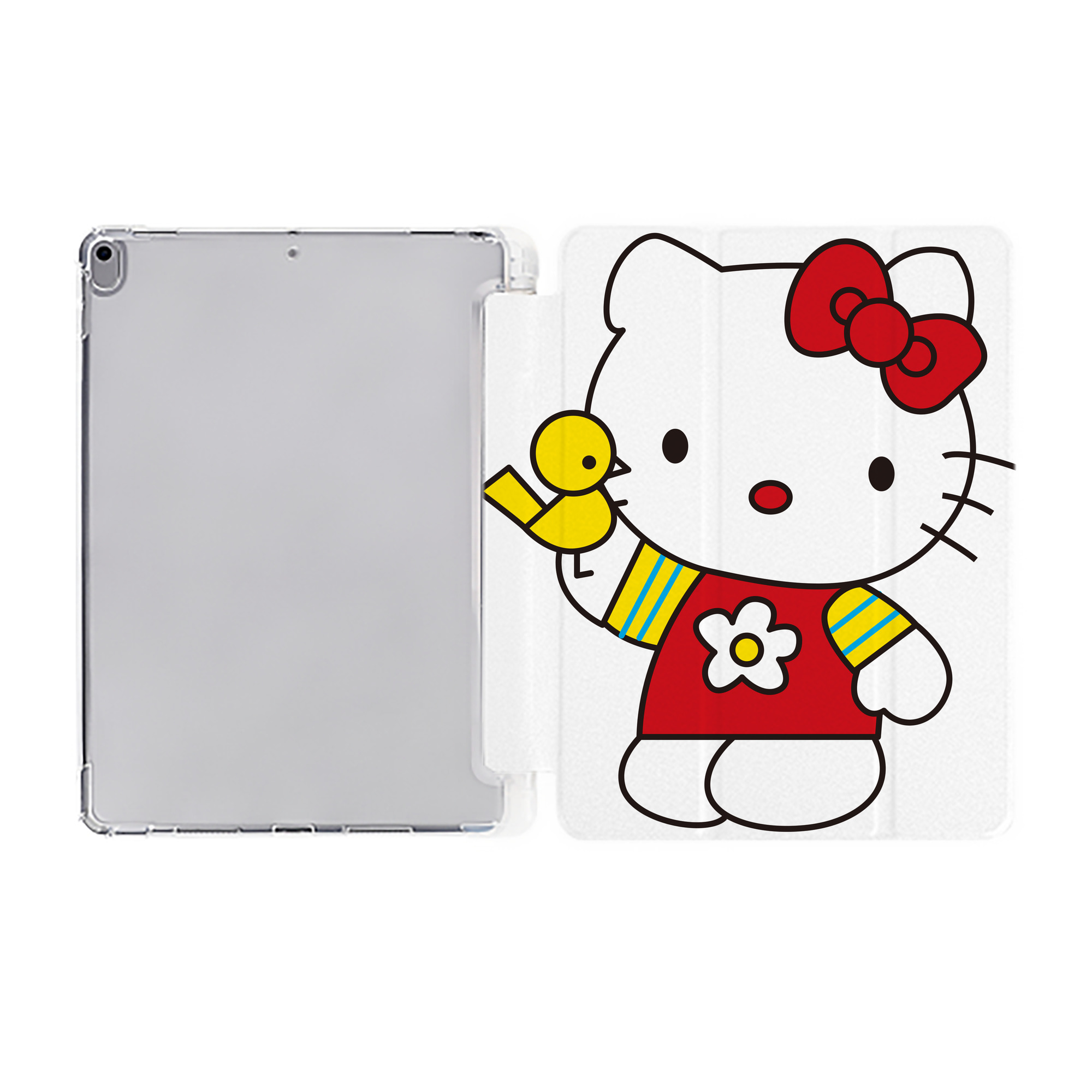（画像用） Hello Kitty ハローキティ IPad ケース ペン収納付き 三つ折りスタンド PUレザー×シリコン 対応機種9.5/10.5/10.9インチ